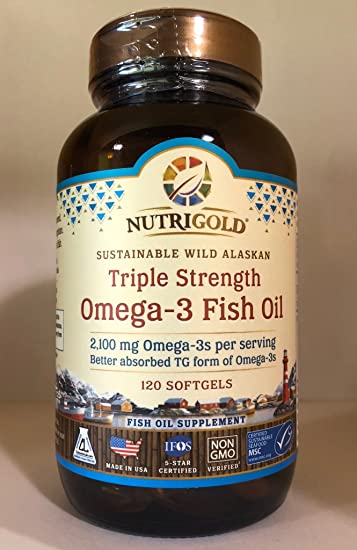 Nutrigold Triple Strength Omega - 3 Fish Oil - 120 Softgels