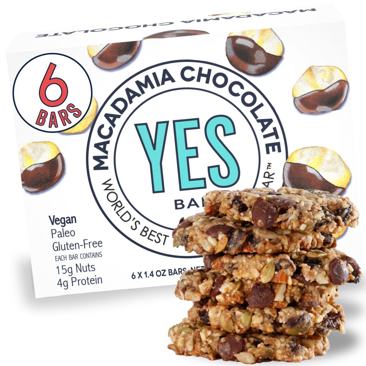 Irresistible Macadamia Chocolate Snack Bar - 1.4 OZ Yes Bar