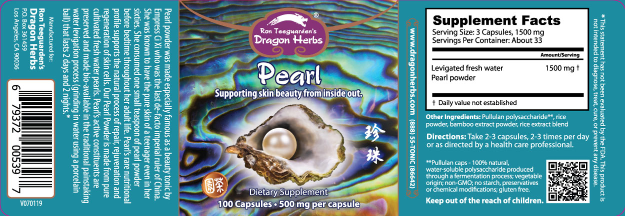 Dragon Herbs Pearl Powder - 100 Vegetarian Capsules for Inner-Out Skin Beauty