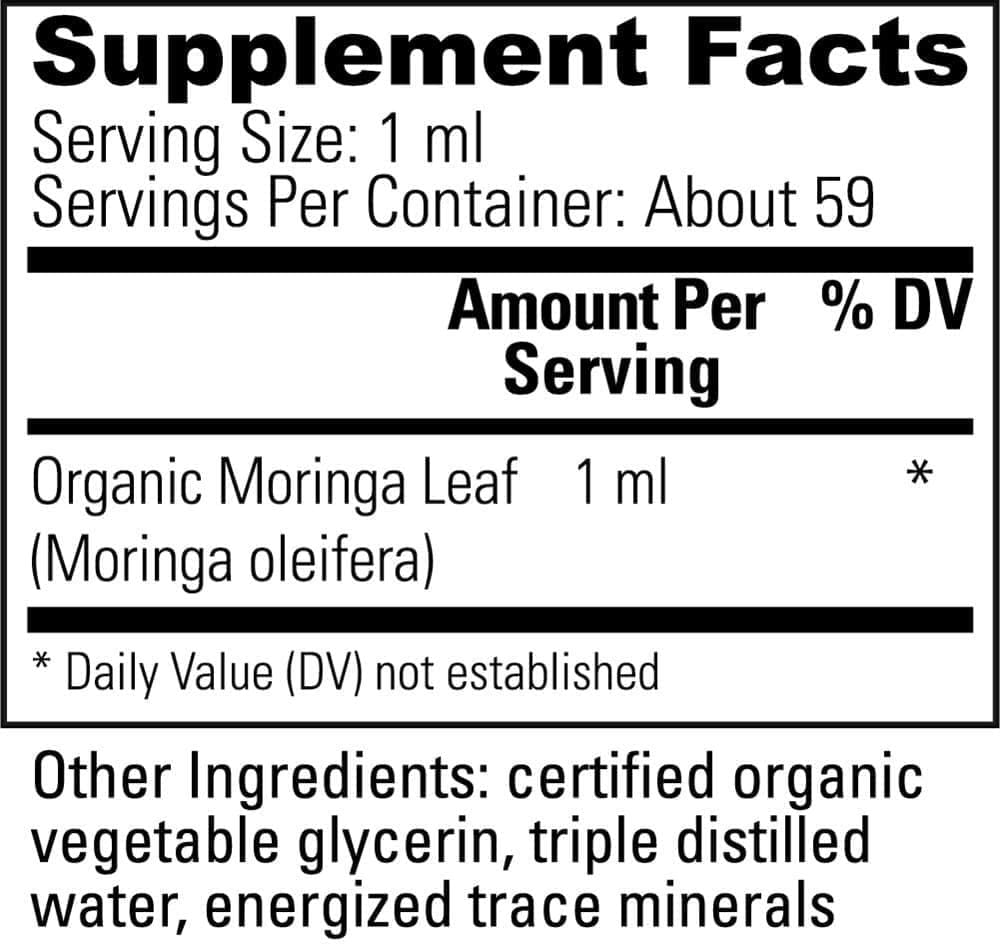 2 oz Certified Organic Moringa Raw Herbal Extract - Energize, Heal, Thrive with Global Healing