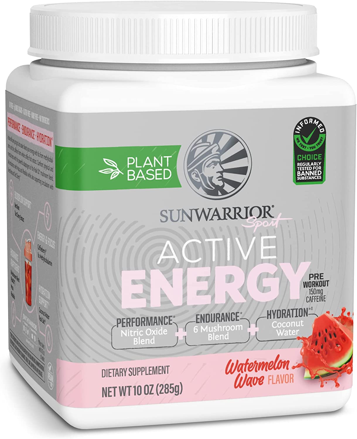 Sunwarrior's Active Energy Pre - Workout 10oz Watermelon Wave