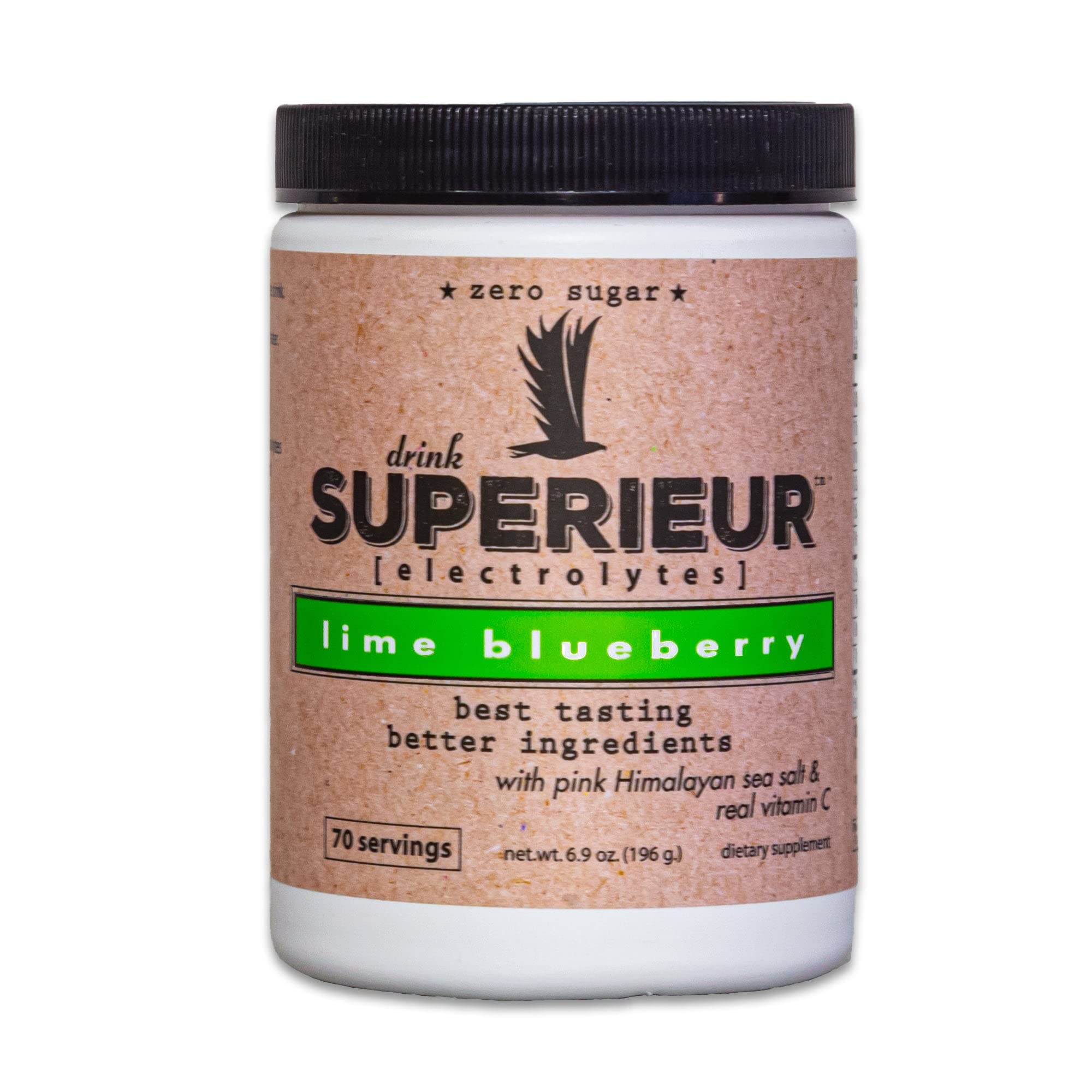 Lime Blueberry Electrolyte Powder 6.9 oz - Premium Hydration with Pink Himalayan Salt & Real Vitamin C
