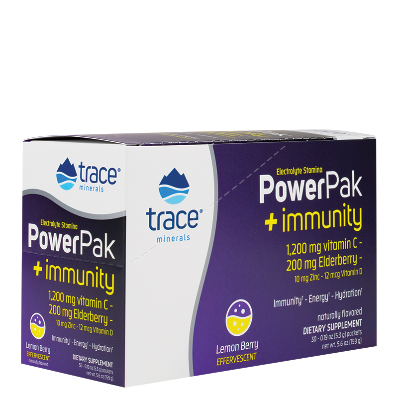 Power Pak Immunity 30-Packet Box - Lemon Berry Flavor: Boost Your Immunity with Trace Minerals!