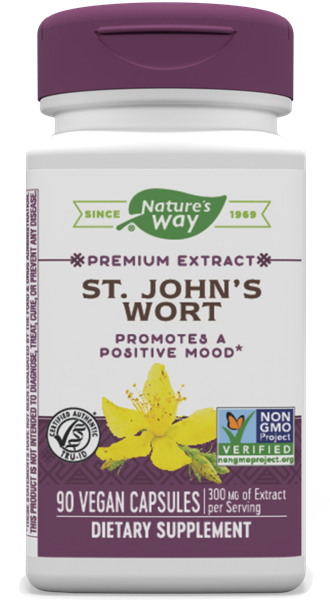 Nature's Way St. Johns Wort - 90 Vegan Capsules for a Positive Mood
