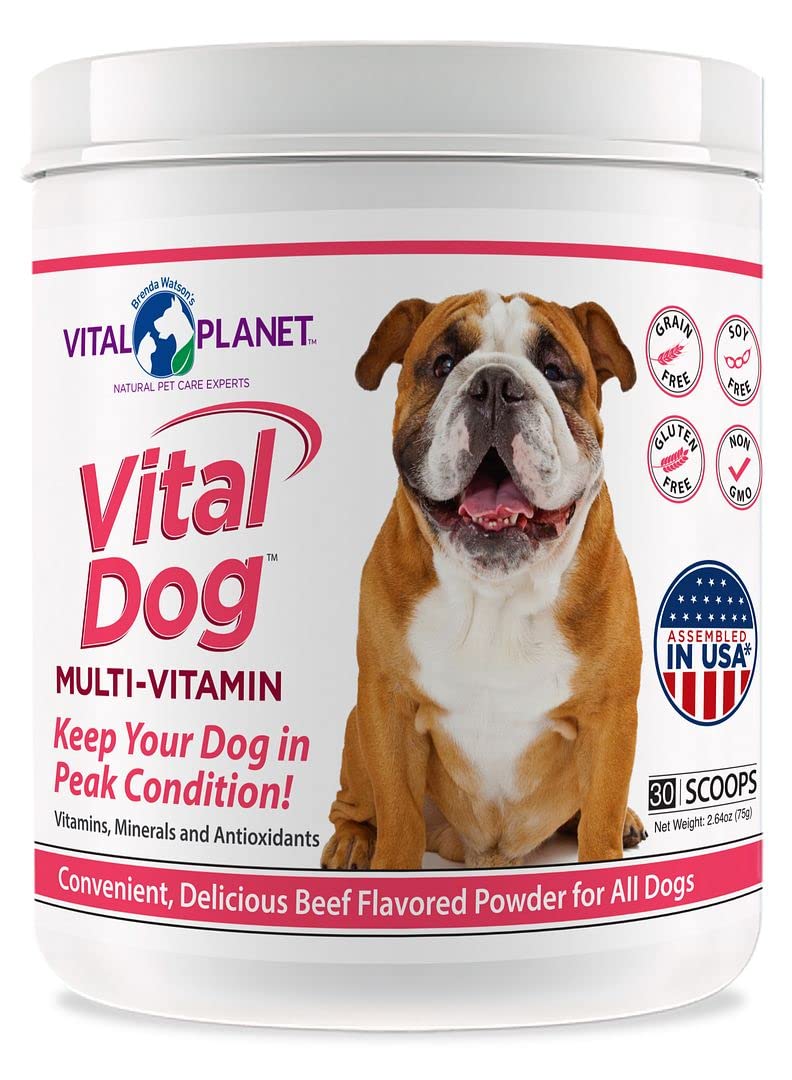 Vital Planet's Vital Dog Daily Multivitamin - 2.64oz Natural Beef Flavored Powder: Keep Your Pup in Prime Shape!
