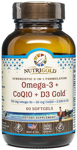 Nutrigold's Premium Omega 3 CoQ10 + D3 Gold: Your All-in-One Health Solution