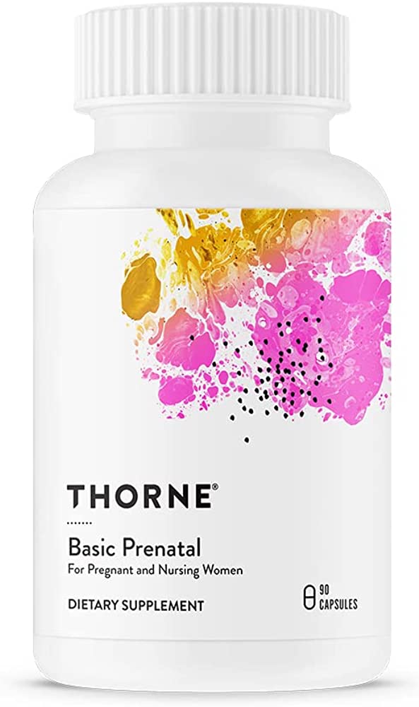 Thorne's Premium Basic Prenatal Vegetarian Capsules - 90 Capsules for Expecting and Nursing Moms