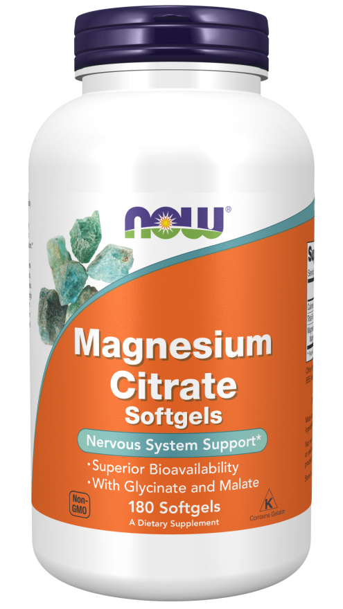 NOW Foods Magnesium Citrate 180 Softgels - Boost Your Nervous System Now!