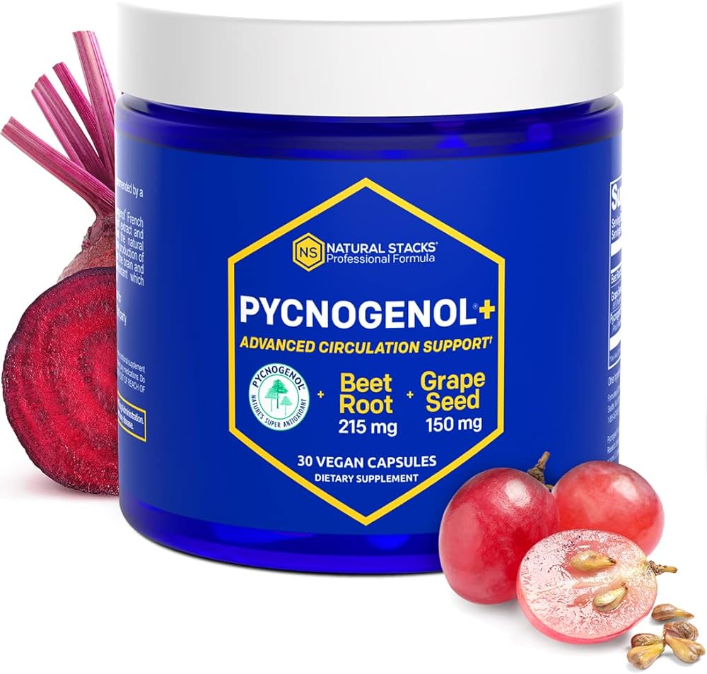 Pycnogenol+ Vegan Capsules - Advanced Circulation Support for Optimal Health - Natural Stacks