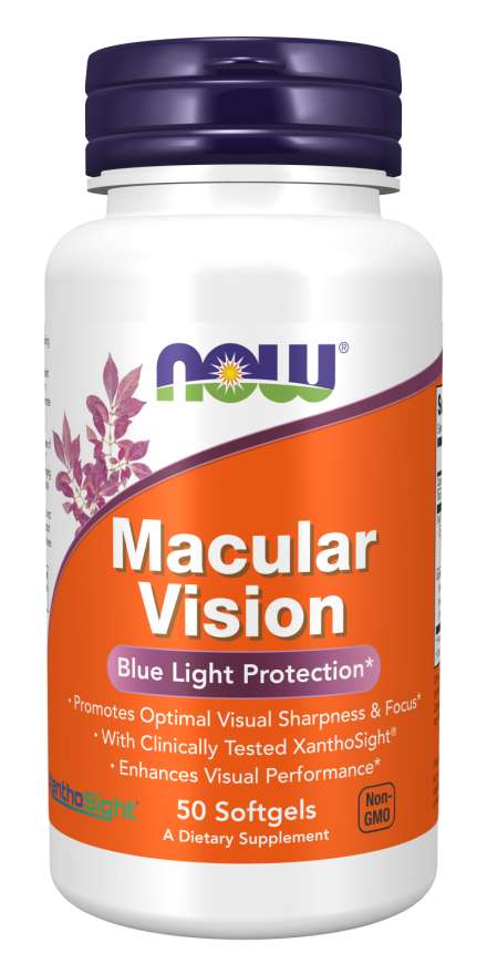 NOW Foods Macular Vision 50 Softgels - Premium Blue Light Protection