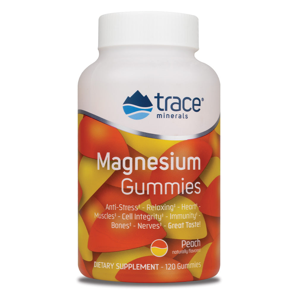 Delicious Peach & Watermelon Flavored Magnesium Gummies - 120 Count by Trace Minerals