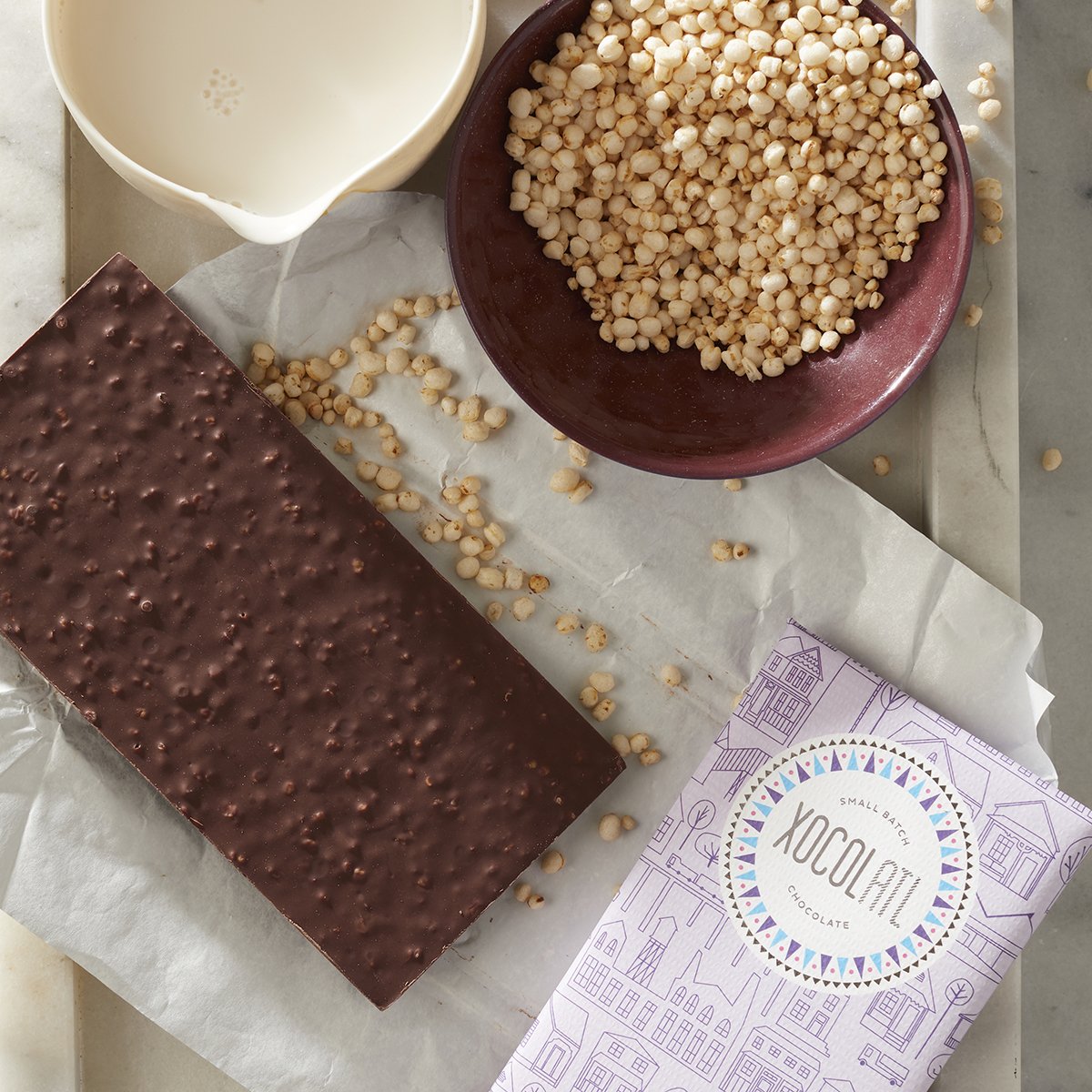Indulgent Crackle & Crunch 2.6 oz XOCOLATL Single Origin Chocolate Bar