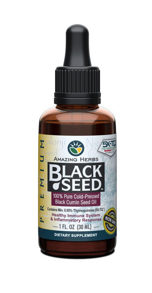 Amazing Herbs 1oz 100% Cold Pressed Black Seed Oil - A Miracle for Your Health!