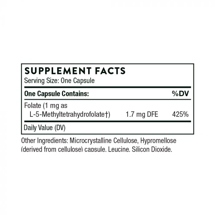 Thorne's 5-MTHF 1mg Methylfolate - 60 Servings - Your Key to Optimal Health!