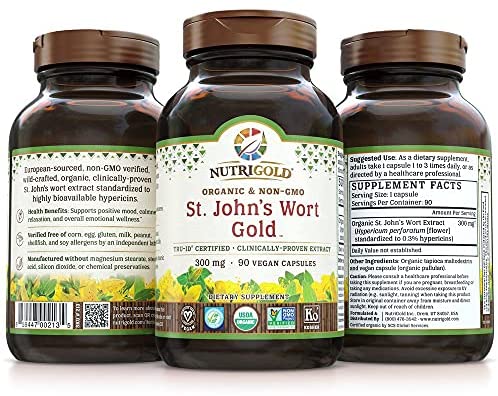 Nutrigold's Premium St. John's Wort Gold - 300mg 90 Vegan Capsules