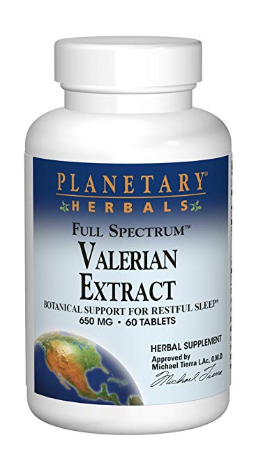 Planet's Full Spectrum Valerian Extract - 60 Tabs for Restful Sleep