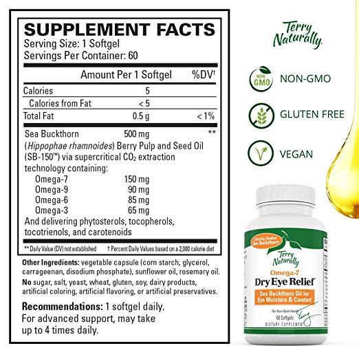 Terry Naturally's Omega 7 Dry Eye Relief - 60 Softgels