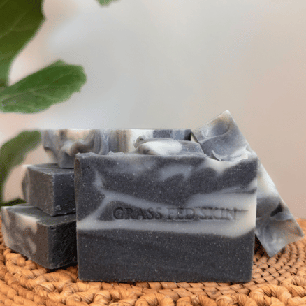 Pure Organic Grass Fed Beef Tallow Soap with Activated Charcoal - Ideal for Skin Detox