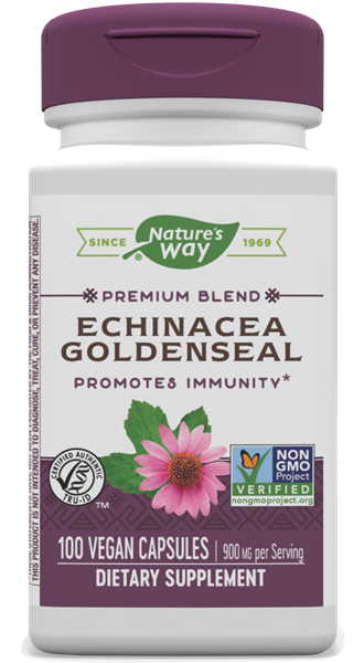 Nature's Way Echinacea Goldenseal - 100 Vegan Capsules: Boost Your Immunity!
