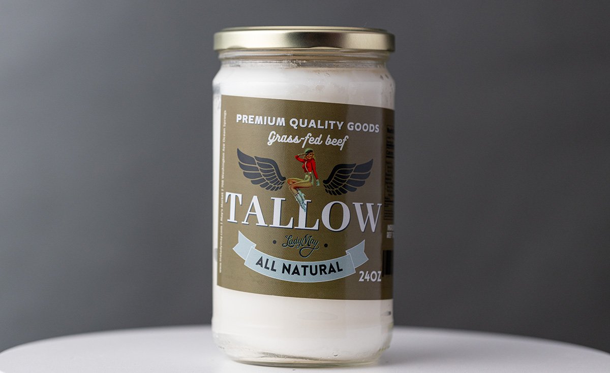 Lady May's 24oz Jar of Odorless Grass-Fed Beef Tallow - A Kitchen & Skincare Essential!