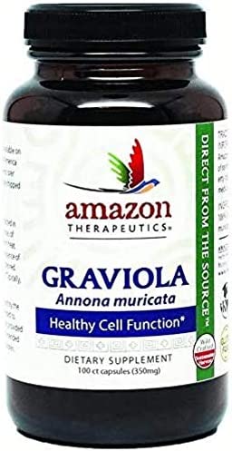 Amazon Therapeutics Graviola 100 Vegetarian Capsules 350 mg - Boost Your Healthy Cell Function Now!