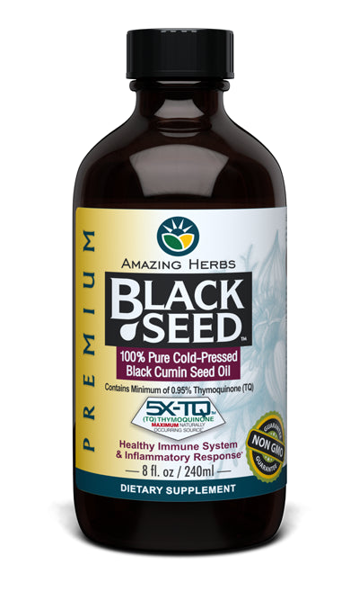 Amazing Herbs 4oz Black Seed Oil - Minimum 1.2% Thymoquinone (TQ)