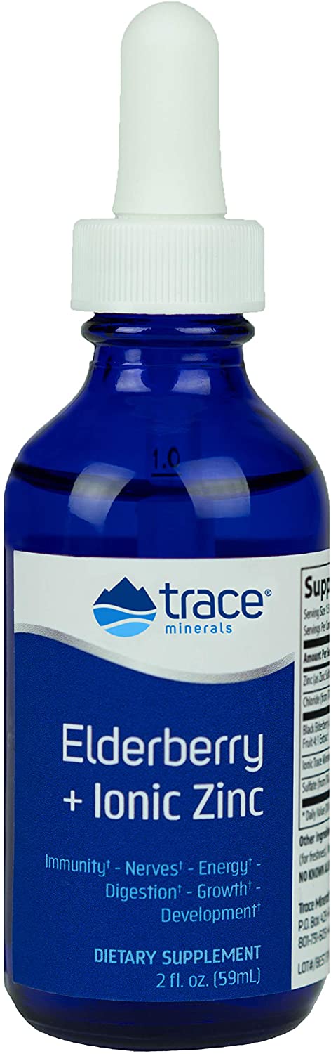 Powerful Elderberry + Ionic Zinc Drops - 2 oz Dietary Supplement by Trace Minerals