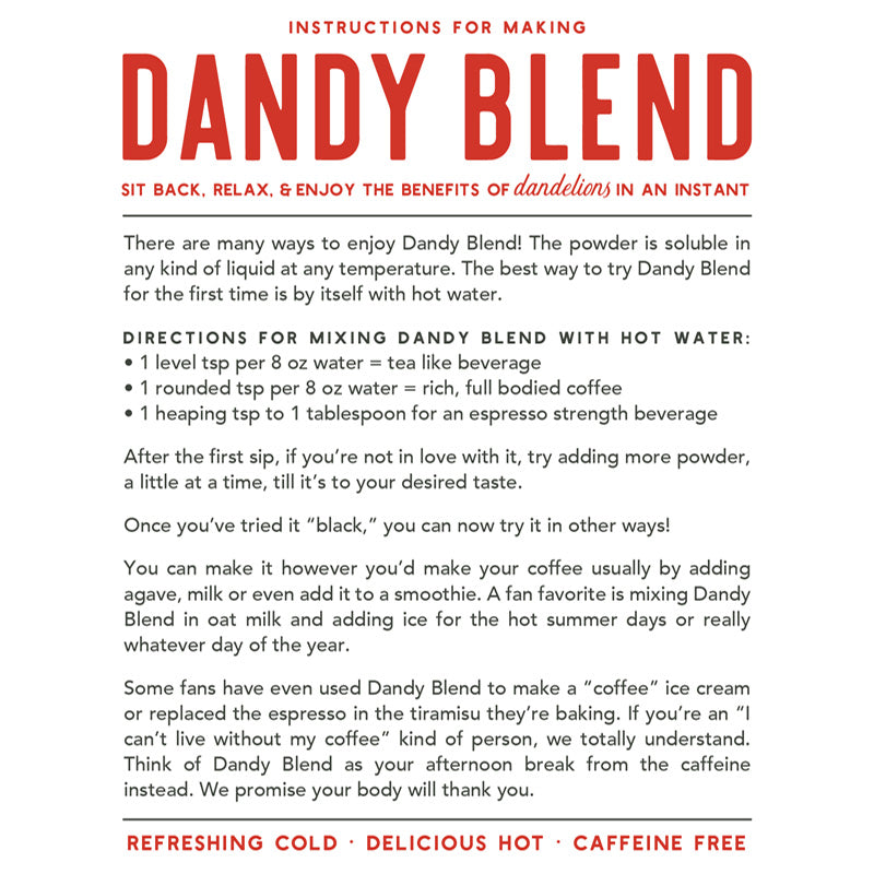 Dandy Blend 11 oz Certified Organic Bag - Your Ideal Coffee Substitute