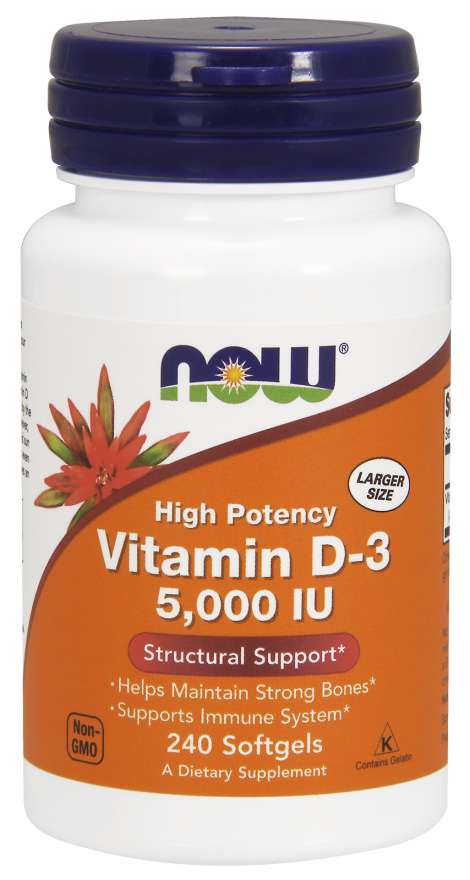 Now Foods Vitamin D-3 5,000 IU - 240 Liquid Softgels: Boost Your Health!