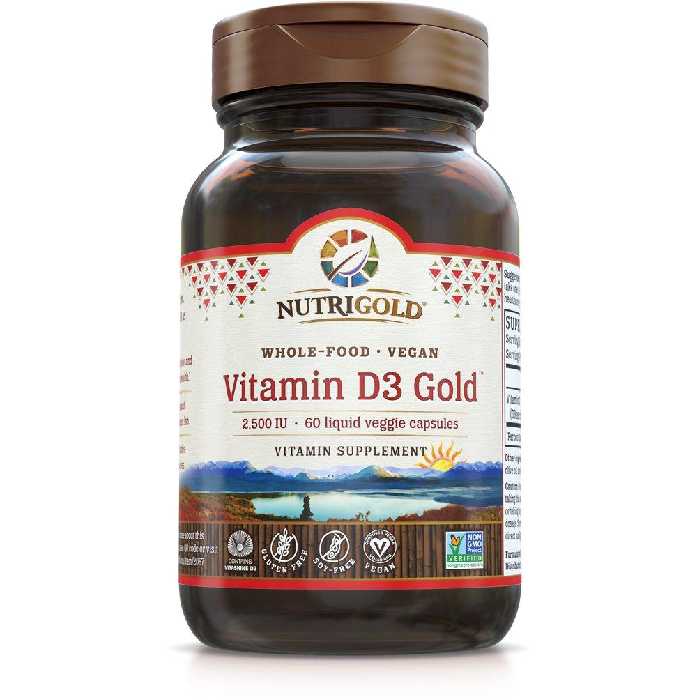 Premium Vitamin D3 Gold 2,500 IU - 60 Vegan Capsules
