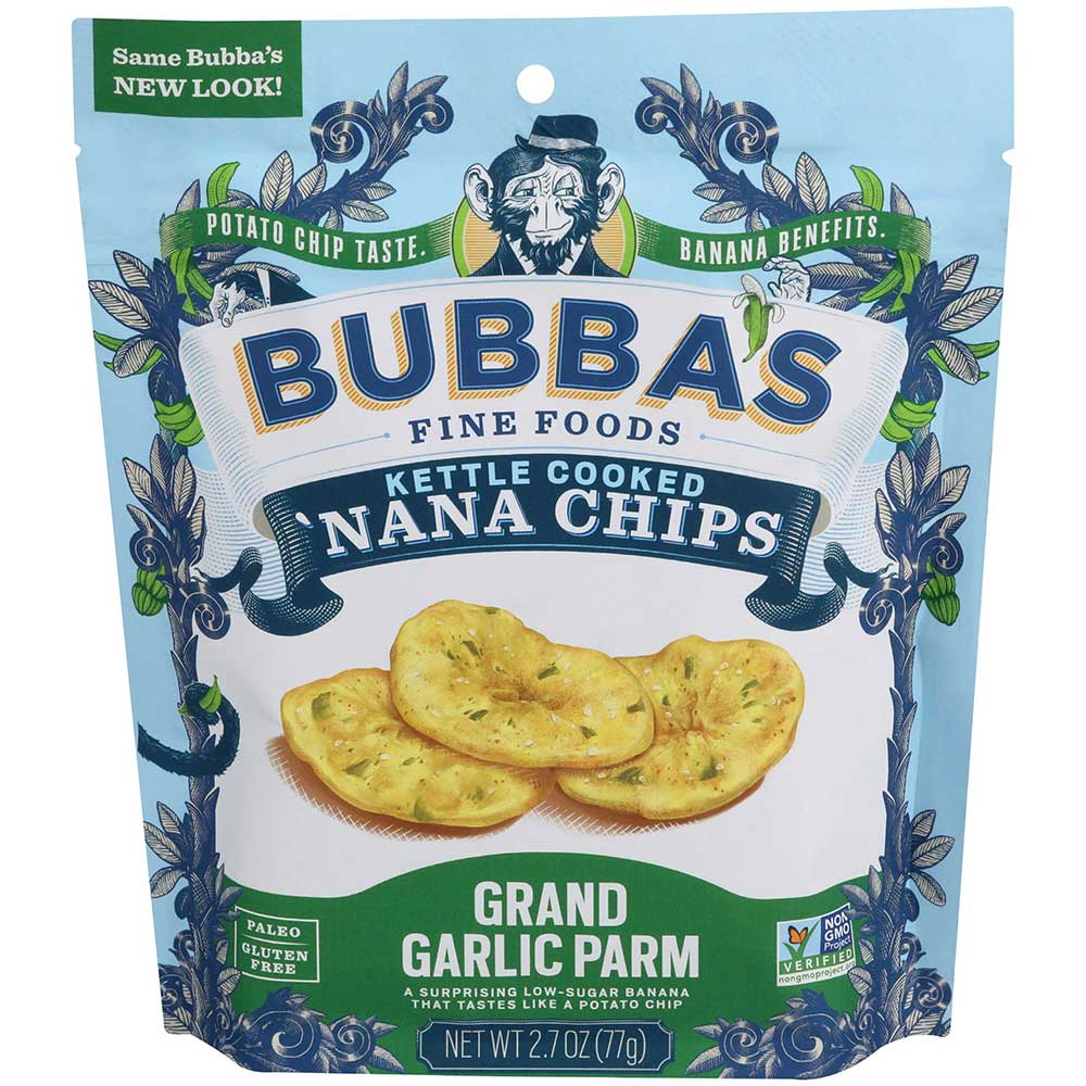 NANA Chips - Irresistible Grand Garlic Parmesan Banana Chips by Bubba's Fine Foods