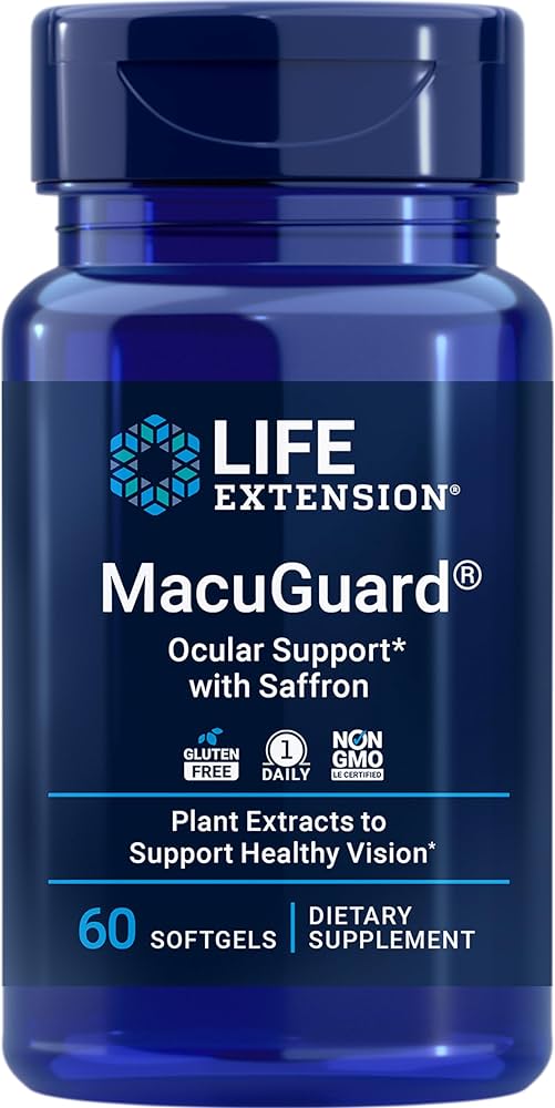 MacuGuard 60 Softgels: Revolutionary Ocular Support with Saffron by Life Extension