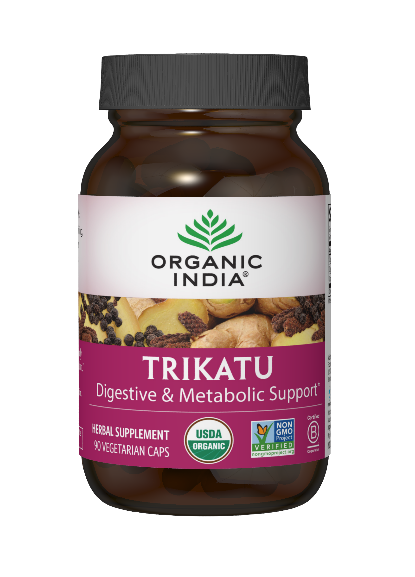 Organic India Trikatu - 90 Vegetarian Capsules for Digestive & Metabolic Support