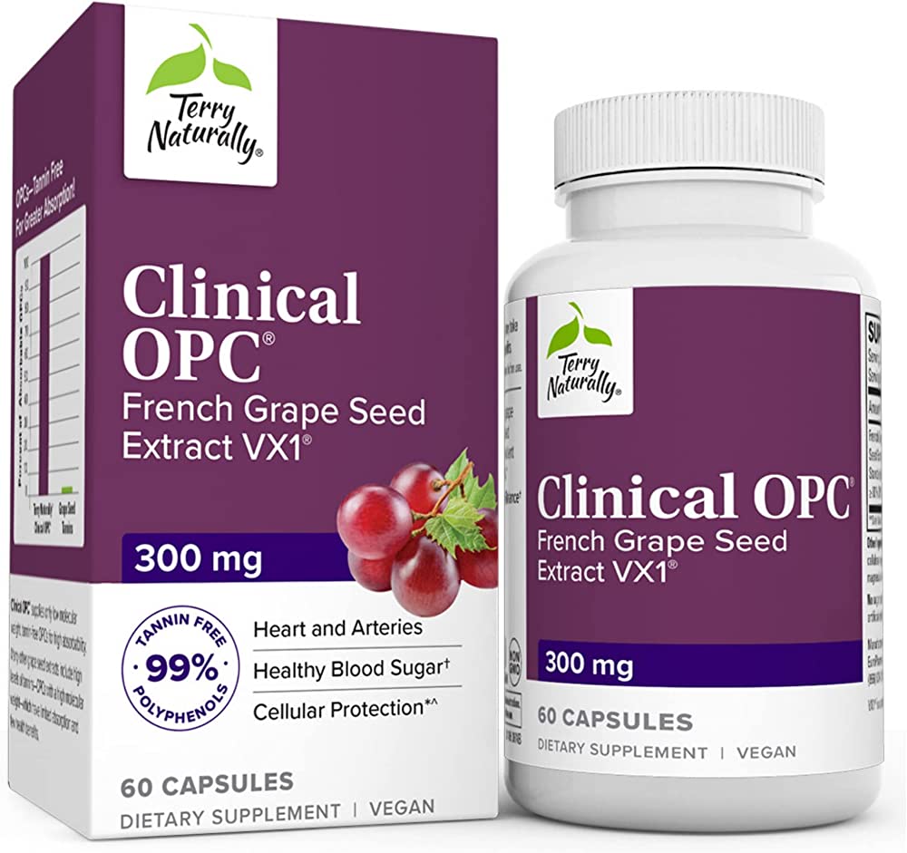 Terry Naturally's Clinical OPC 300mg - French Grapeseed Extract Capsules (60 Count)