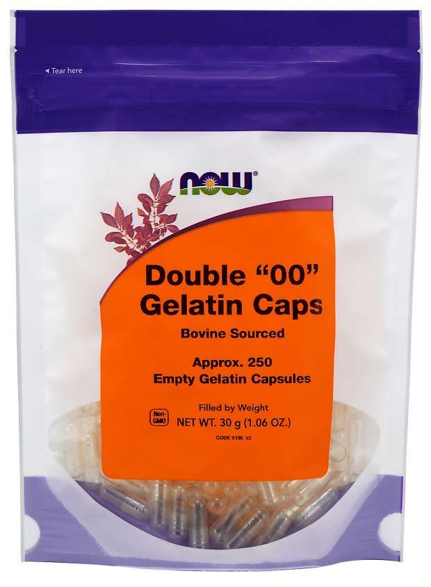 NOW® Premium Double 00 Bovine Gelatin Capsules (Pack of 250)
