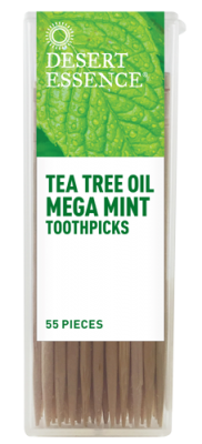 Desert Essence Tea Tree Mega Mint Toothpicks - Fresh Breath on the Go!