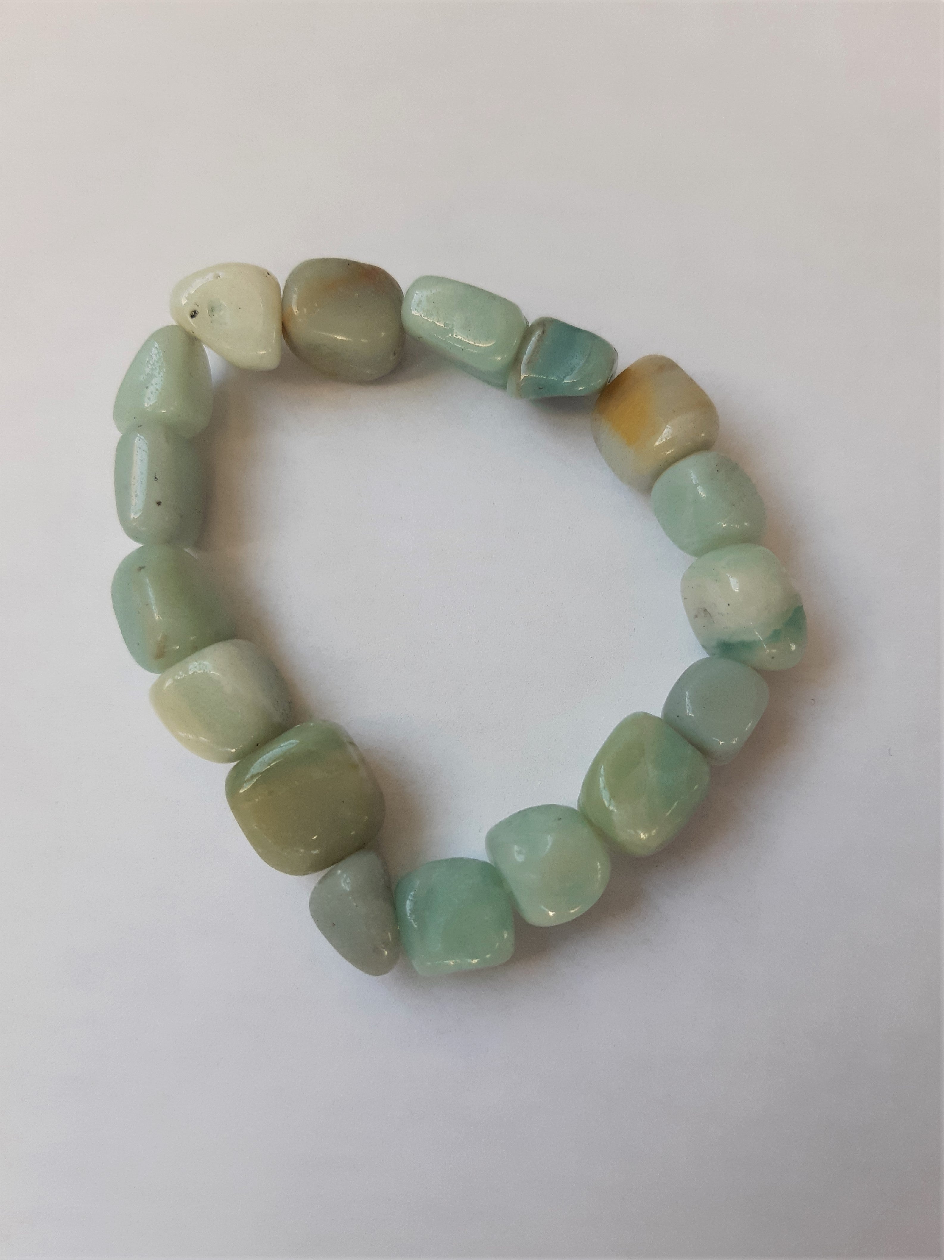 Exquisite Amazonite Tumbled Stone Bracelet - Natural Semiprecious Jewelry