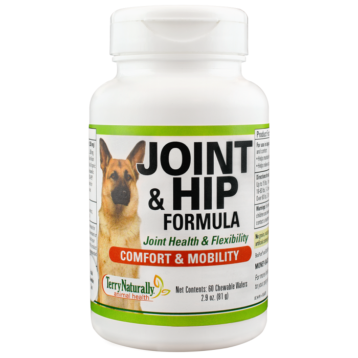 Terry Naturally's Dog Joint and Hip Formula - 60 Chewable Wafers for Comfort and Mobility
