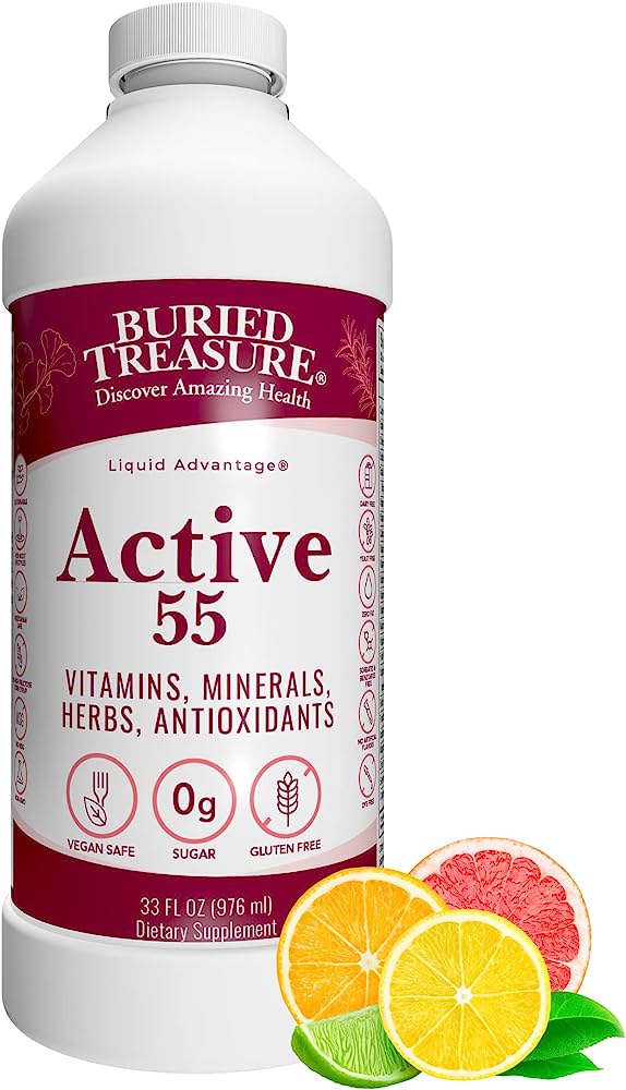 Buried Treasure Active 55 - 33 FL OZ Liquid Multivitamin: A Powerhouse for Seniors