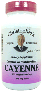 Dr. Christopher's Cayenne Pepper Capsules - 100 Vegetarian Caps