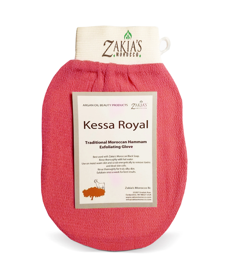 Kessa Royal - Exquisite Traditional Moroccan Hammam Spa Exfoliating Glove by Zakia's Morocco