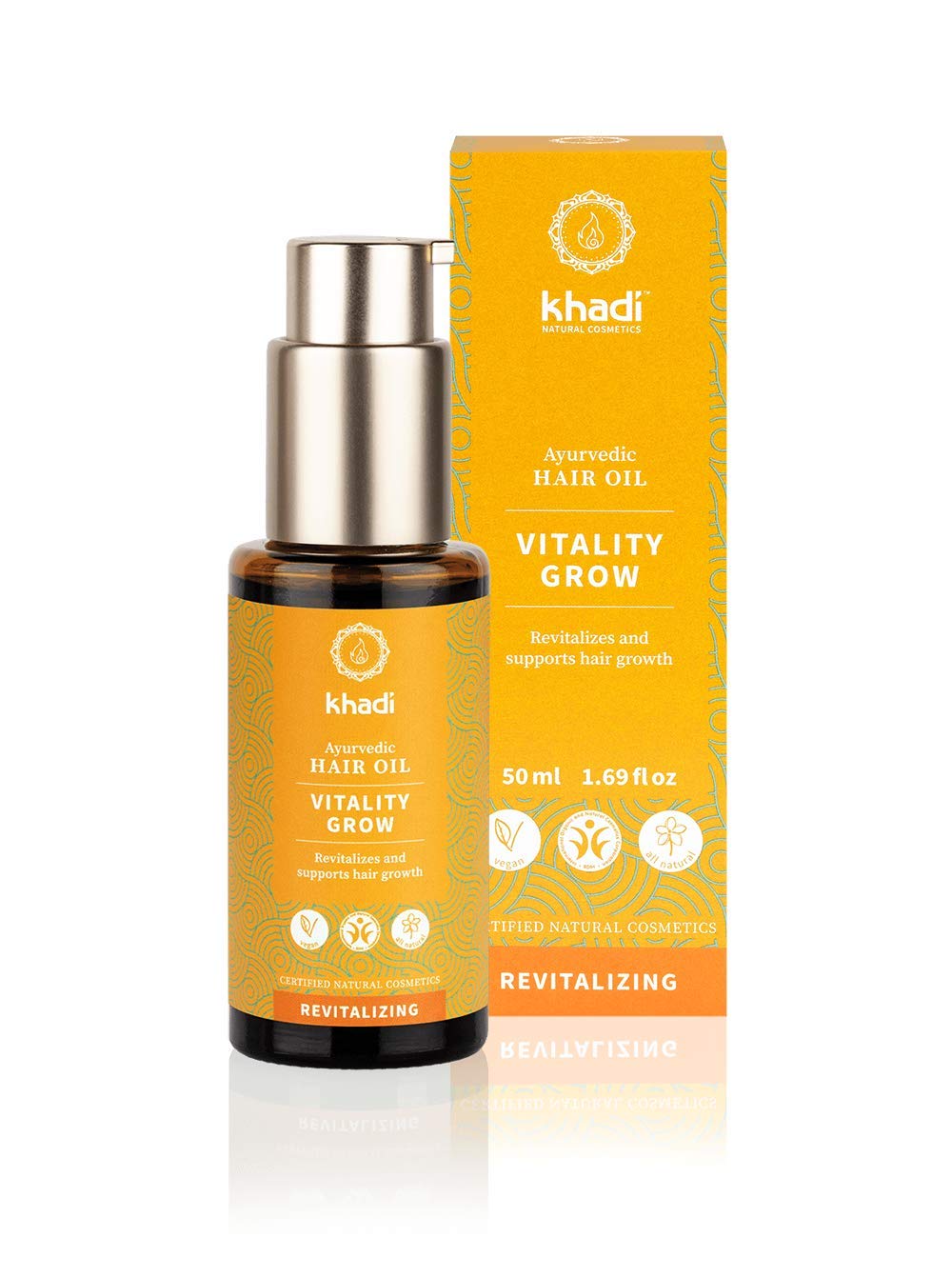 Khadi Vitality Grow Ayurvedic Hair Oil - 1.69 oz, Unleash Your Hair's Full Potential!