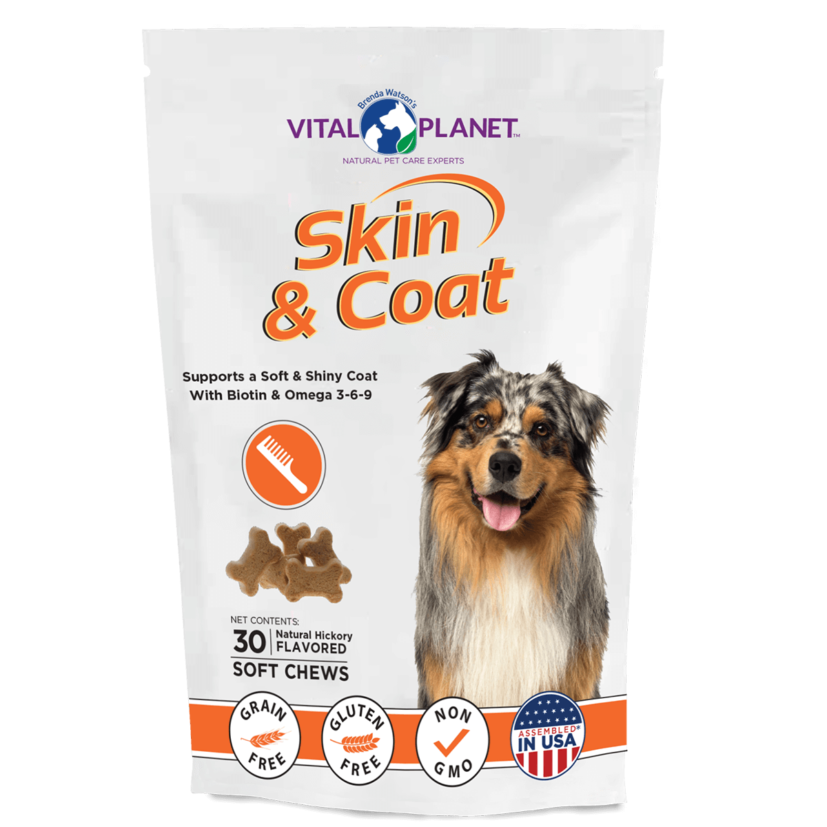 Vital Planet's Hickory Flavored Skin & Coat Soft Chews - 30 Pack