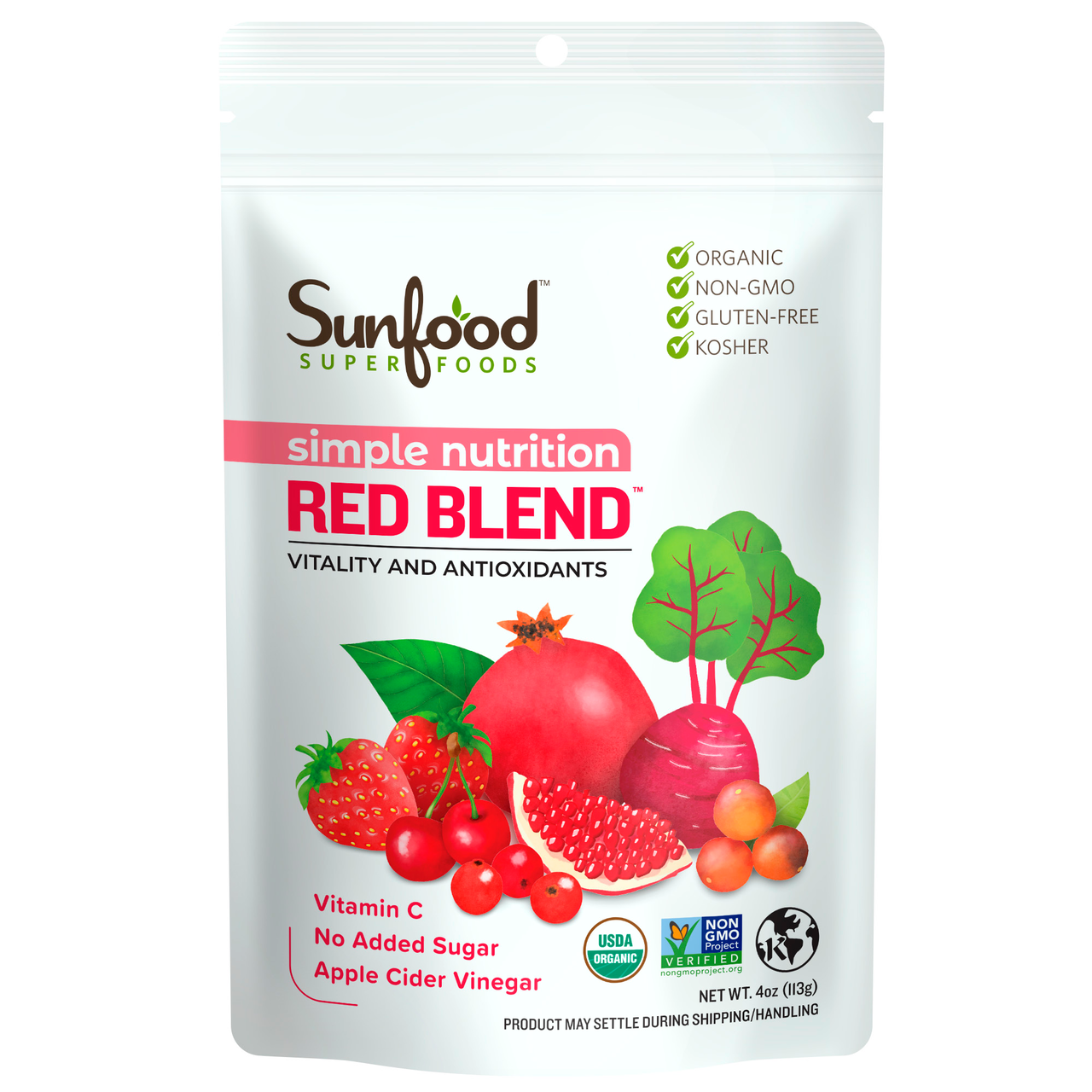 Sunfood Red Blend 4 oz - Boost Your Vitality with Antioxidants!