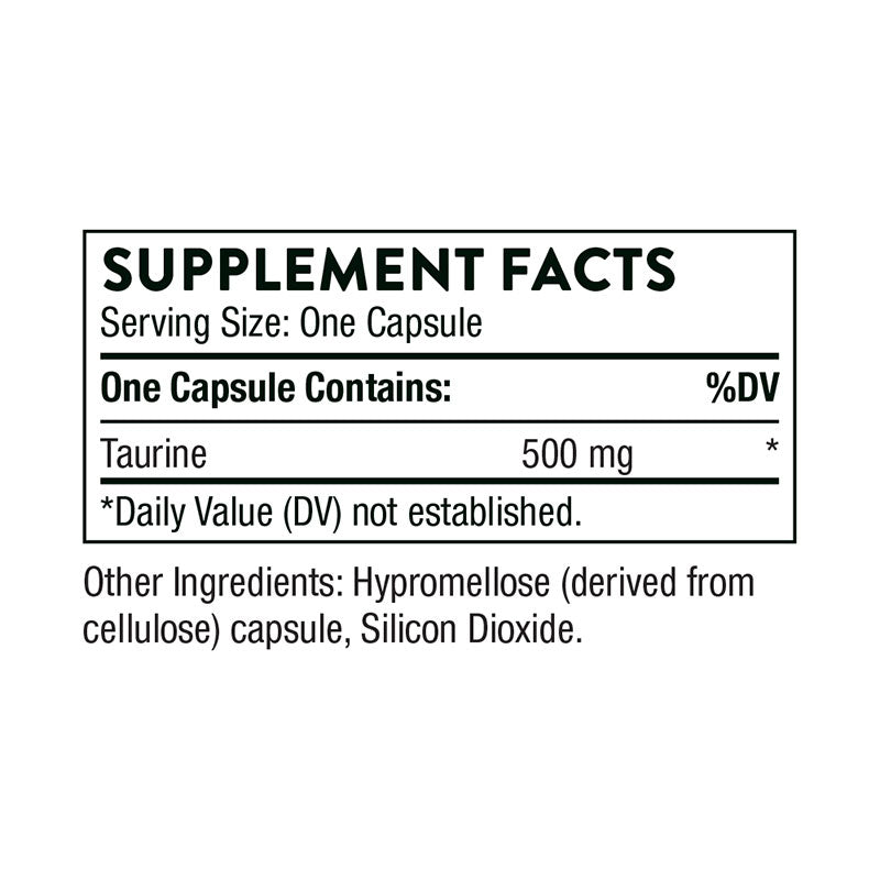 Thorne Taurine 90 Vegetarian Capsules - 500mg Per Capsule - Limited Stock!