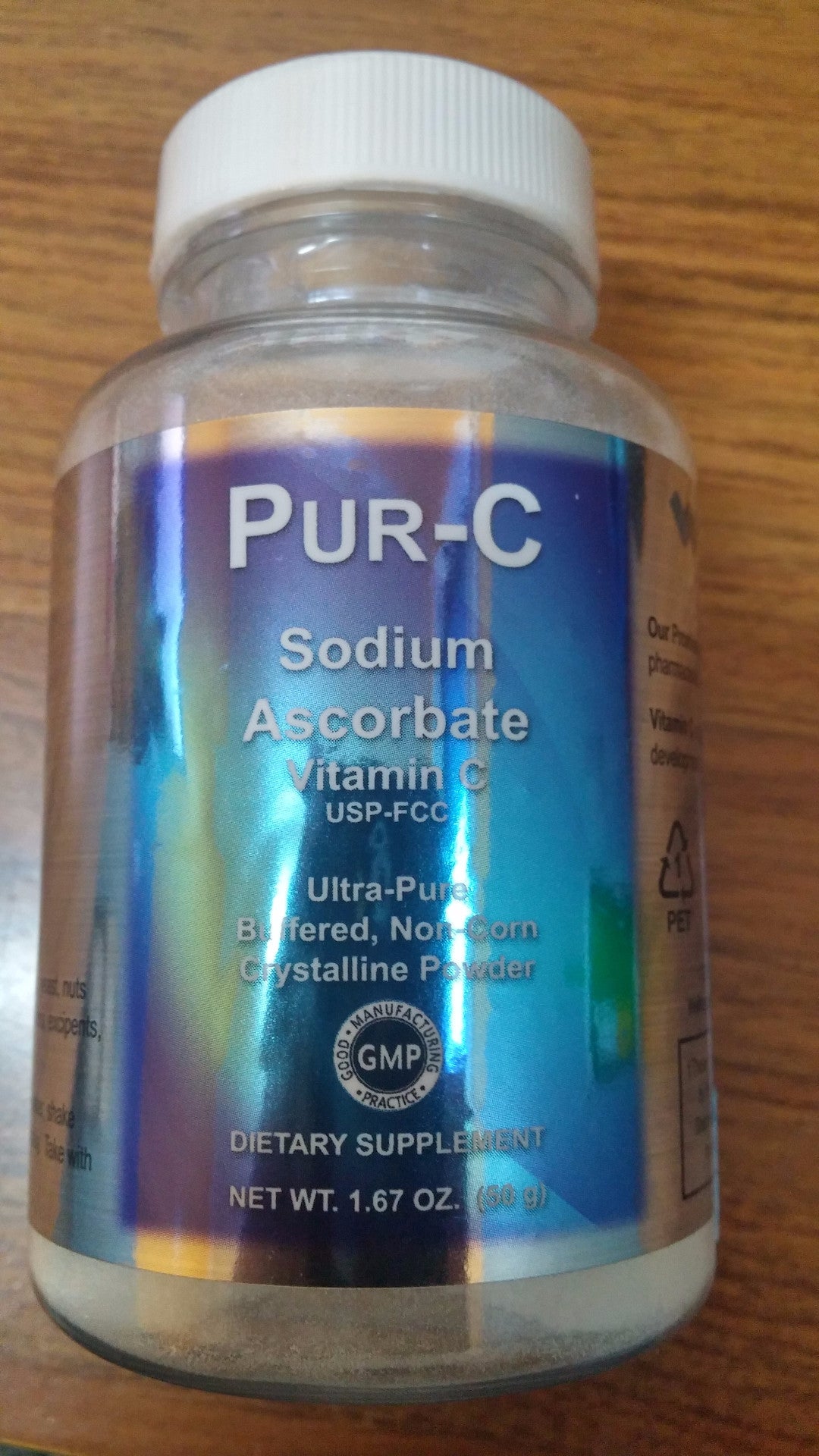 PUR-C Sodium Ascorbate Vitamin C Powder - 50 Grams of Pure Goodness