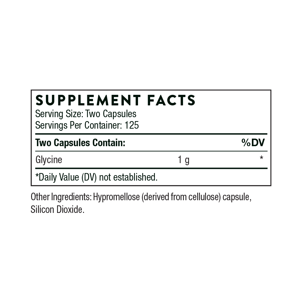 Thorne Glycine 1000 mg - 250 Vegetarian Capsules: Your Key to Wellness
