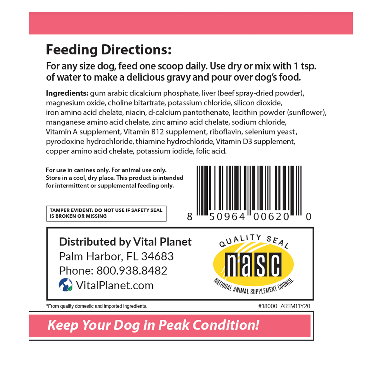 Vital Planet's Vital Dog Daily Multivitamin - 2.64oz Natural Beef Flavored Powder: Keep Your Pup in Prime Shape!