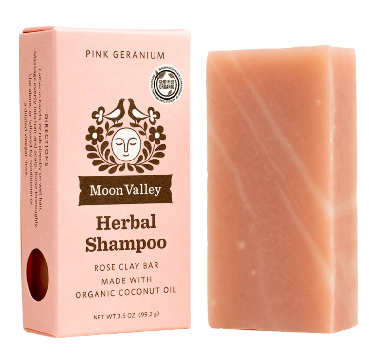 Luxurious Pink Geranium Herbal Shampoo Bar - 3.5 oz from Moon Valley