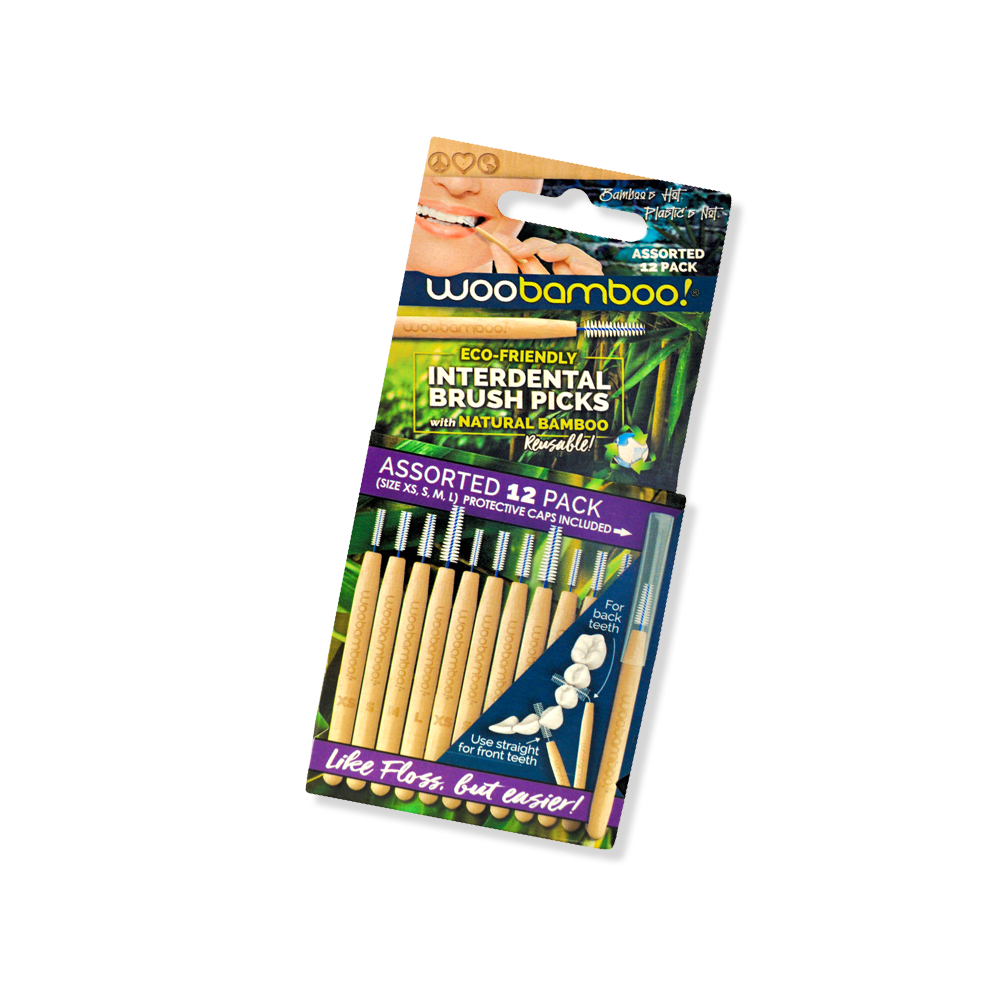 Woobamboo Interdental Brush Picks - 12pc Pack! When Floss Falls Short!